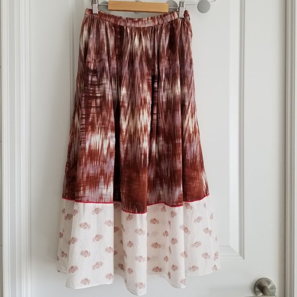 Elizabeth and James Boho Silk A-line Skirt - Picture 2 of 8